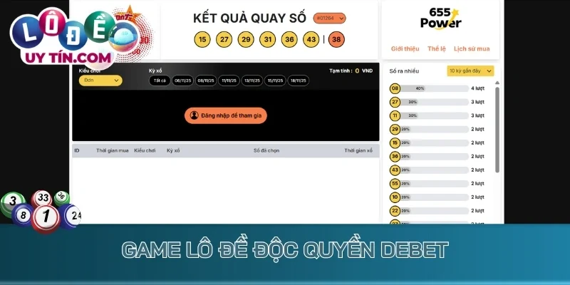 Lô Đề Debet - Thiên Đường Đánh Số Sinh Lời Khủng Để Làm Giàu 3 Game lô đề độc quyền Debet