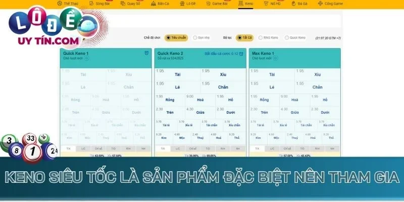 Keno Siêu tốc là sản phẩm đặc biệt nên tham gia