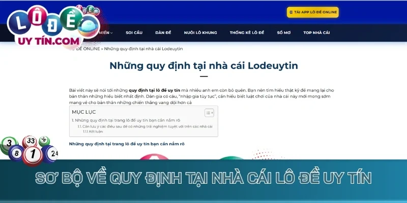 Quy Định Then Chốt Của Trang Lô Đề Uy Tín Cần Nắm Vững 1 Sơ bộ về quy định tại nhà cái lô đề uy tín